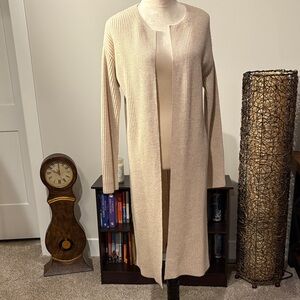 Elegant Cream Open-Front Cashmere Cardigan